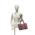 Dior Trotter Pattern Canvas Leather Mini Boston Bag Bordeaux — view 2