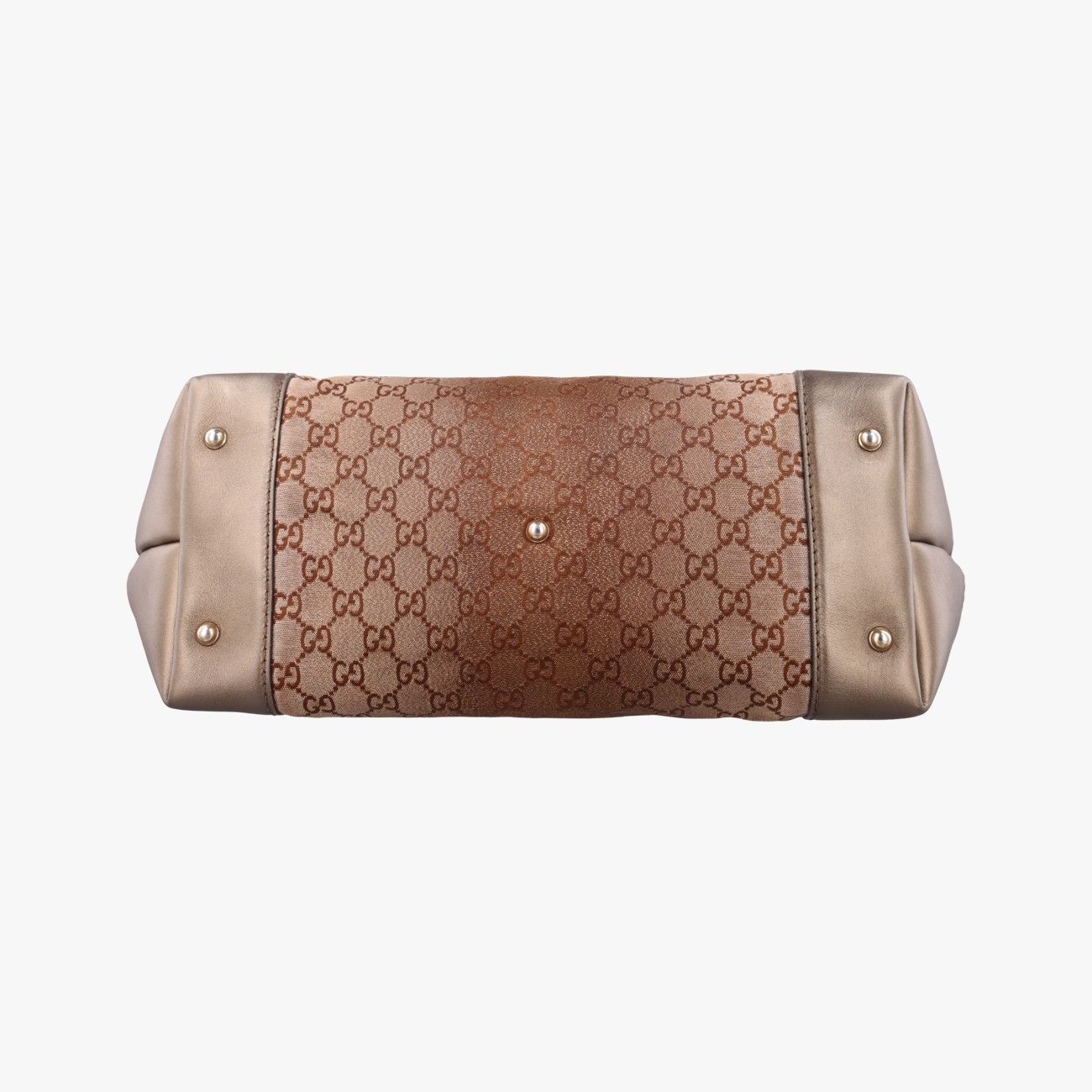 Gucci Heartbit Charm Gold Canvas Leather Keychain — view 3