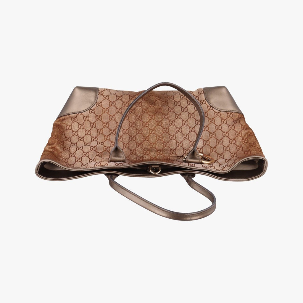Gucci Heartbit Charm Gold Canvas Leather Keychain — view 8