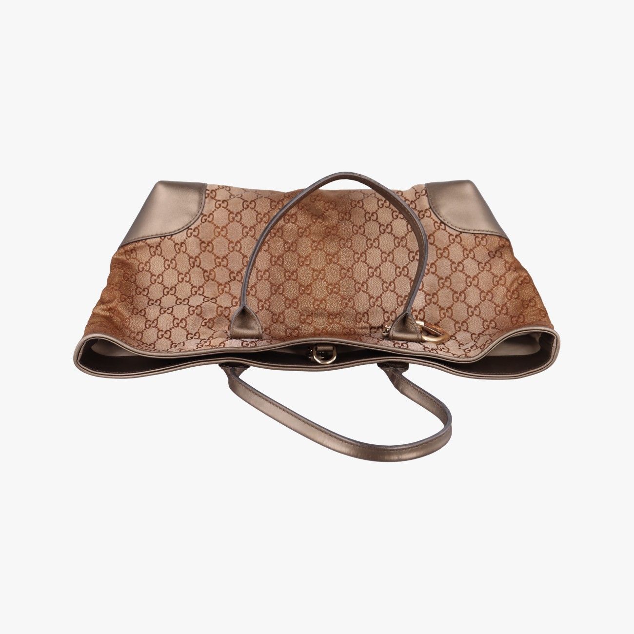 Gucci Heartbit Charm Gold Canvas Leather Keychain — view 8
