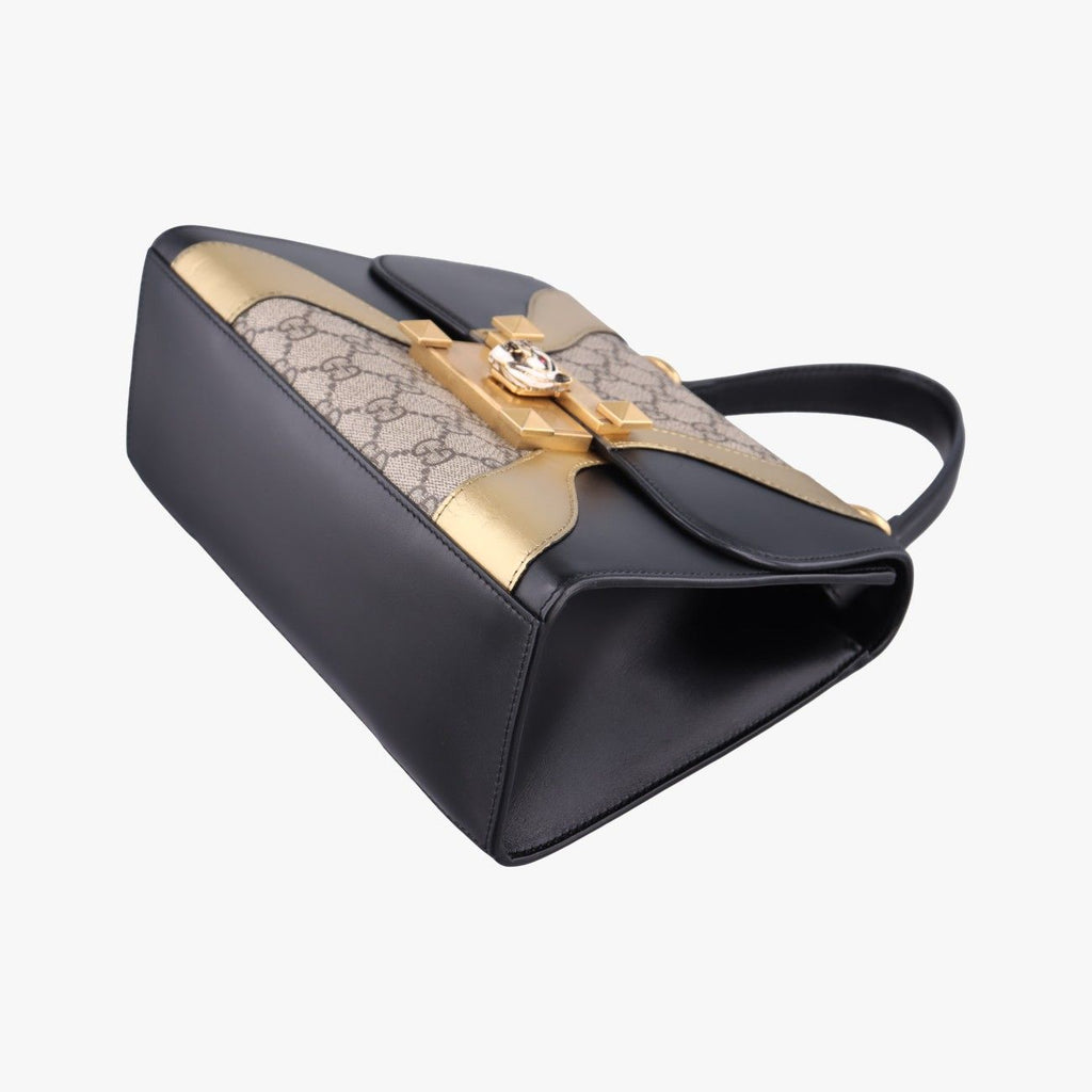 Gucci Ojiride Beige Black Gold Leather — view 4
