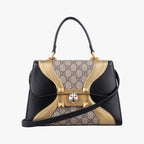 Gucci Ojiride Beige Black Gold Leather