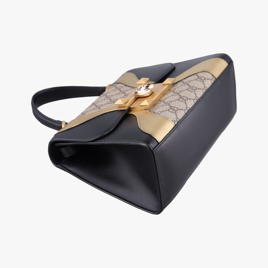 Gucci Ojiride Beige Black Gold Leather — view 5