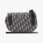 Dior Saddle Pouch Navy Black Jacquard Leather — view 2