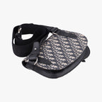 Dior Saddle Pouch Navy Black Jacquard Leather — view 7