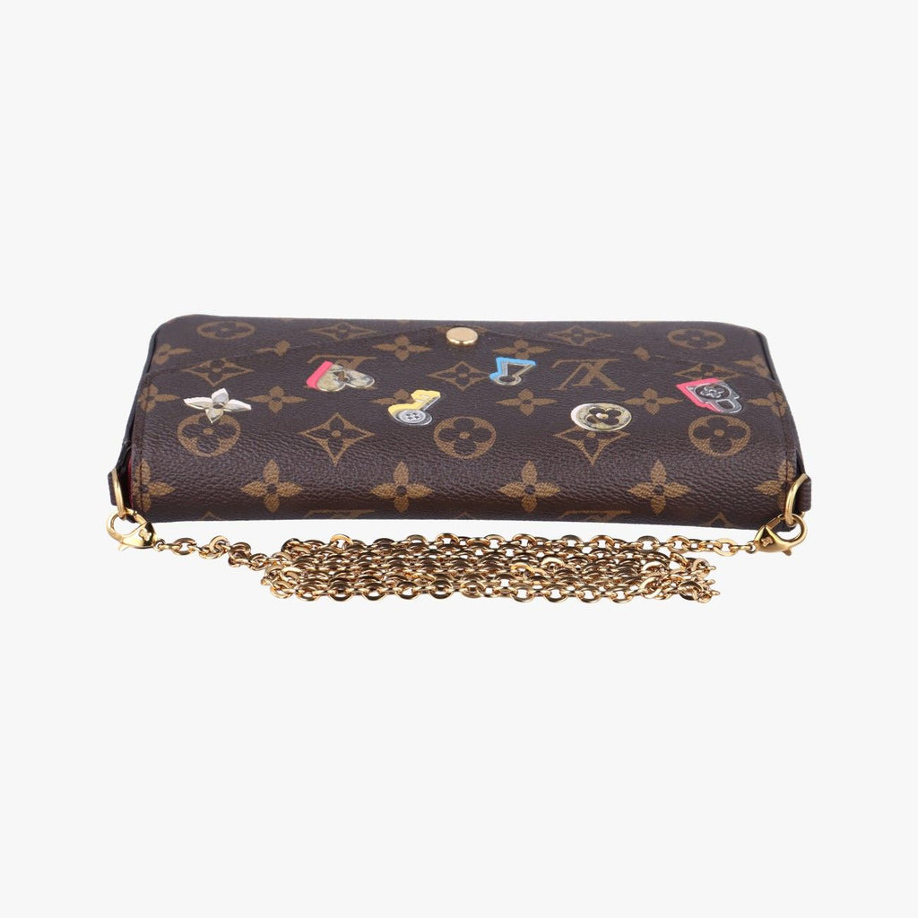 Louis Vuitton Lovelock Pochette Felicie Brown Fuchsia Monogram — view 8