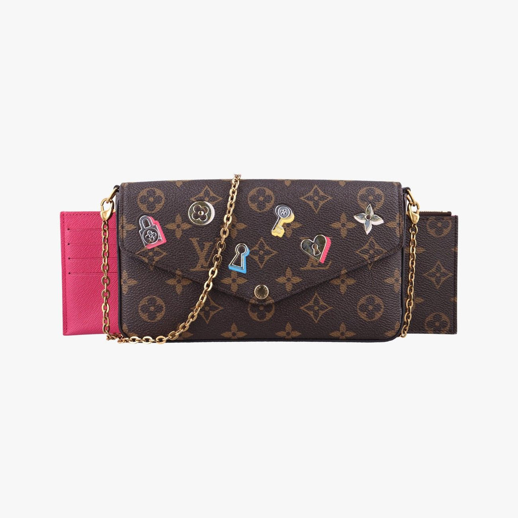 Louis Vuitton Lovelock Pochette Felicie Brown Fuchsia Monogram