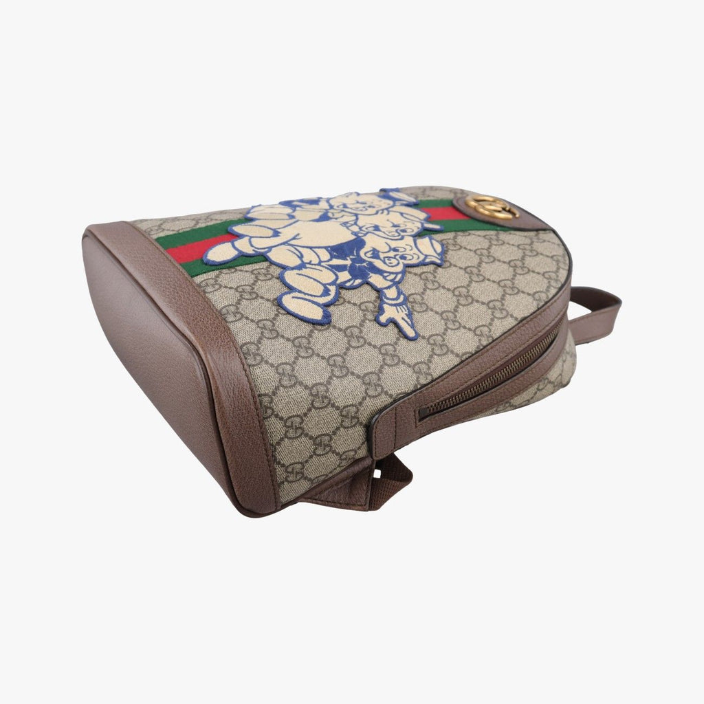 Gucci Three Little Pigs Brown Multicolor Backpack — view 4