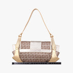 Fendi Zucchino Bolsa Gold Multicolor Canvas Leather — view 2
