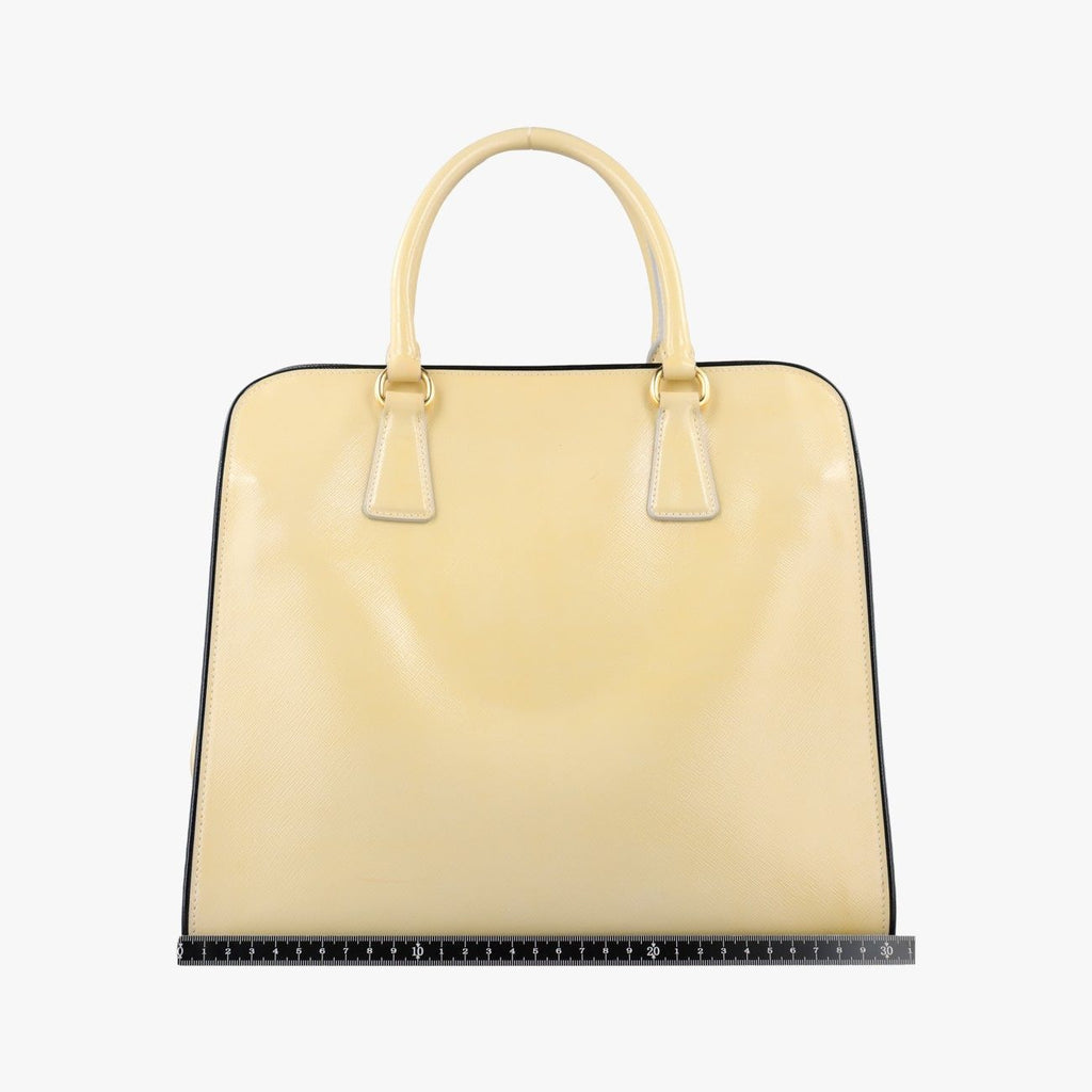 Prada Open Tote Bag Yellow Saffiano Patent 7 — view 2