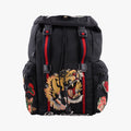 Gucci Sherry Line Embroidered Tiger Black Multicolor Canvas Backpack