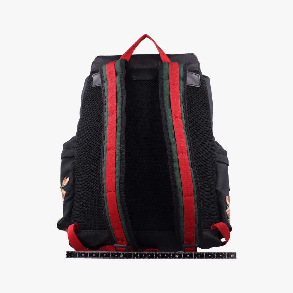 Gucci Sherry Line Embroidered Tiger Black Multicolor Canvas Backpack — view 2