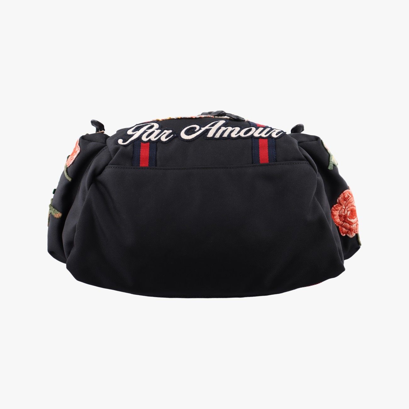 Gucci Sherry Line Embroidered Tiger Black Multicolor Canvas Backpack — view 3