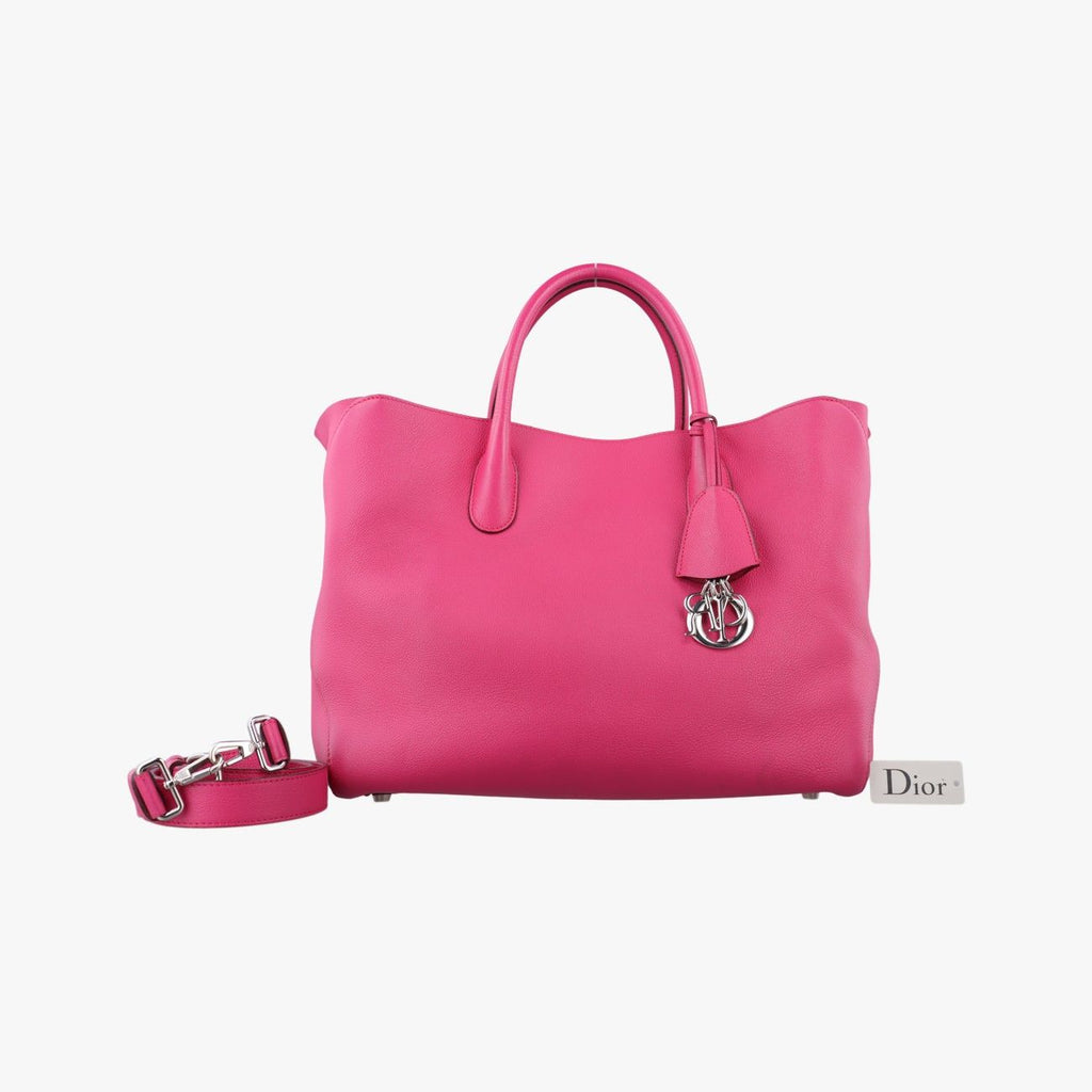 Dior Open Bar Tote Bag Pink Leather