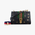 Gucci Sylvie Black Multicolor Leather Shoulder Bag