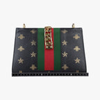 Gucci Sylvie Black Multicolor Leather Shoulder Bag — view 2