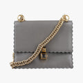 Fendi Studded Canai Gray Leather