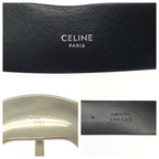 Celine Logo Print Western 90 Black White Silver Leather Belt — view 3