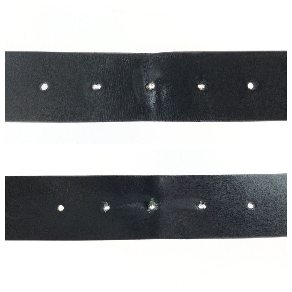 Celine Logo Print Western 90 Black White Silver Leather Belt — view 5