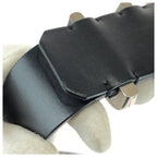 Celine Logo Print Western 90 Black White Silver Leather Belt — view 6
