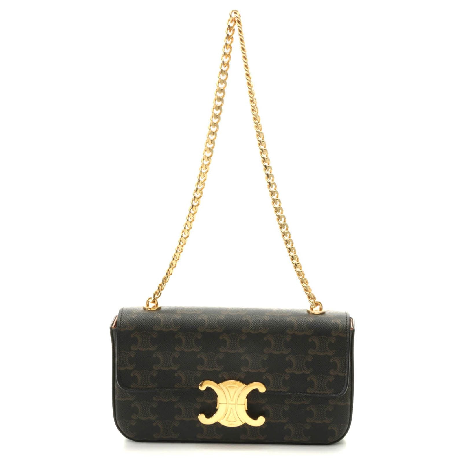 Celine Triomphe Claude Shoulder Bag Brown