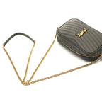 Saint Laurent Lou Mini Shoulder Bag Leather Gray with Tassel — view 4