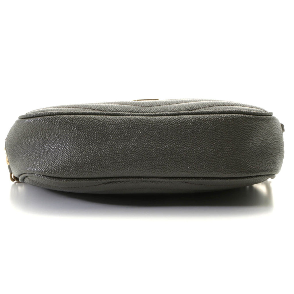 Saint Laurent Lou Mini Shoulder Bag Leather Gray with Tassel — view 3