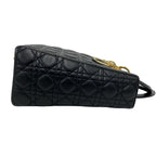 Dior Bag with Key Lady Cannage Stitch Leather Handbag Black — view 6