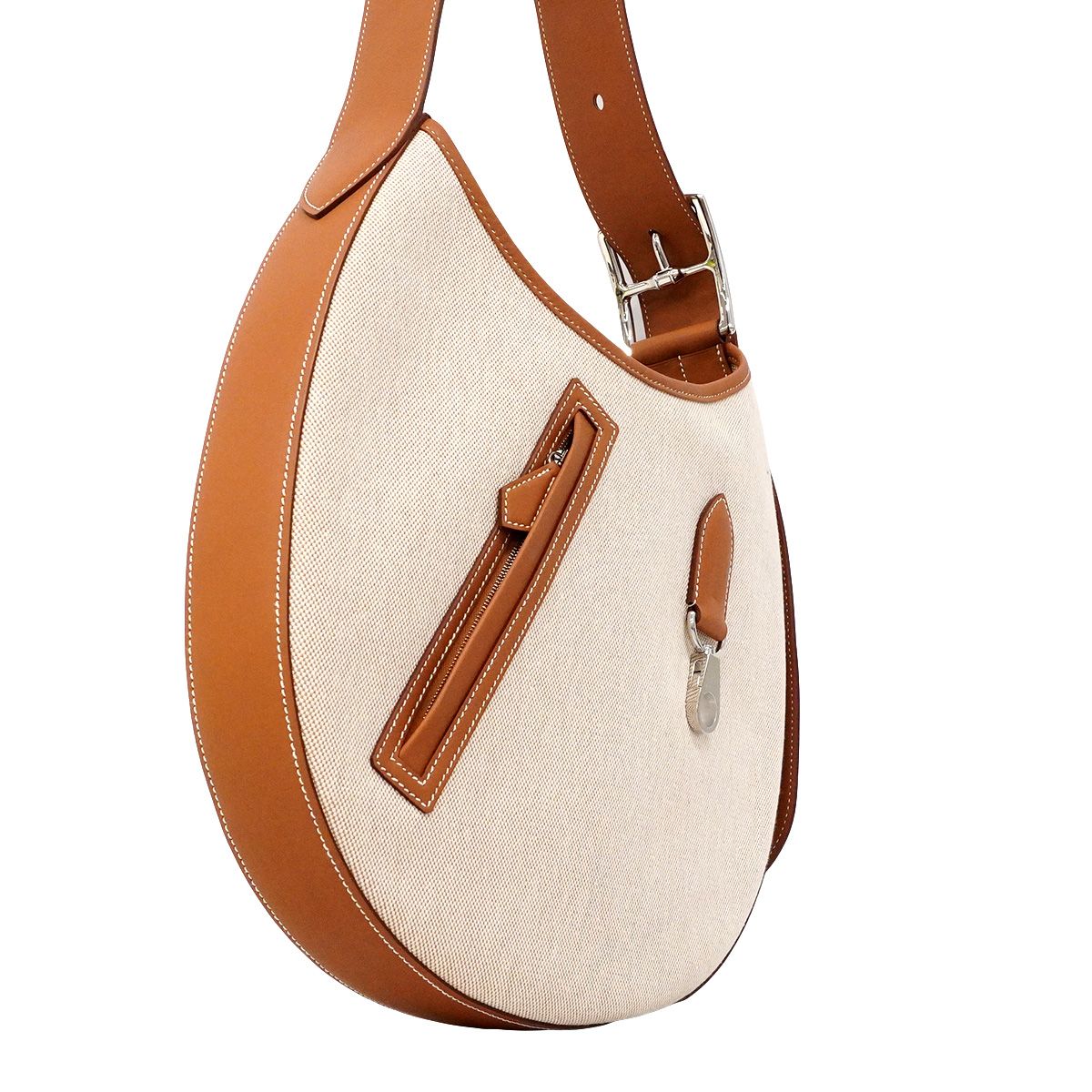 Hermes Shoulder Bag Arcon Toile H Gold Silver — view 2