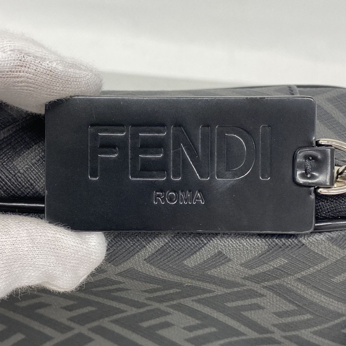 Fendi Pouch Gray Black Silver — view 6