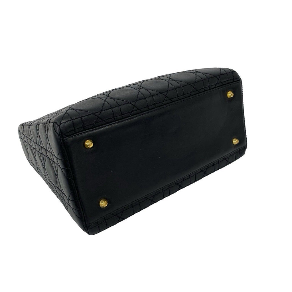 Dior Lady Cannage Stitch Leather 2-Way Shoulder Bag Black — view 7