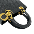 Dior Lady Cannage Stitch Leather 2-Way Shoulder Bag Black — view 4