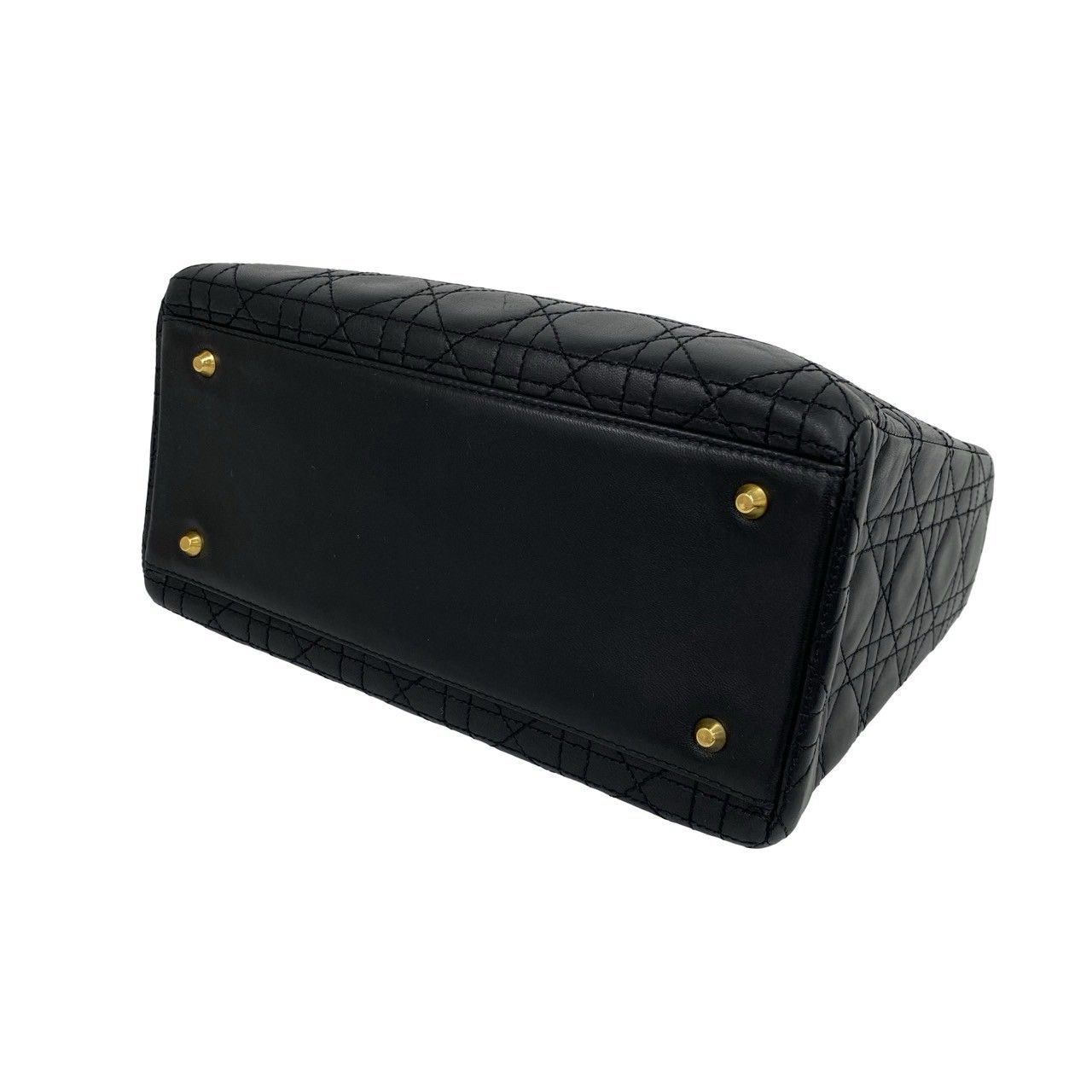 Dior Lady Cannage Stitch Leather 2-Way Shoulder Bag Black — view 8