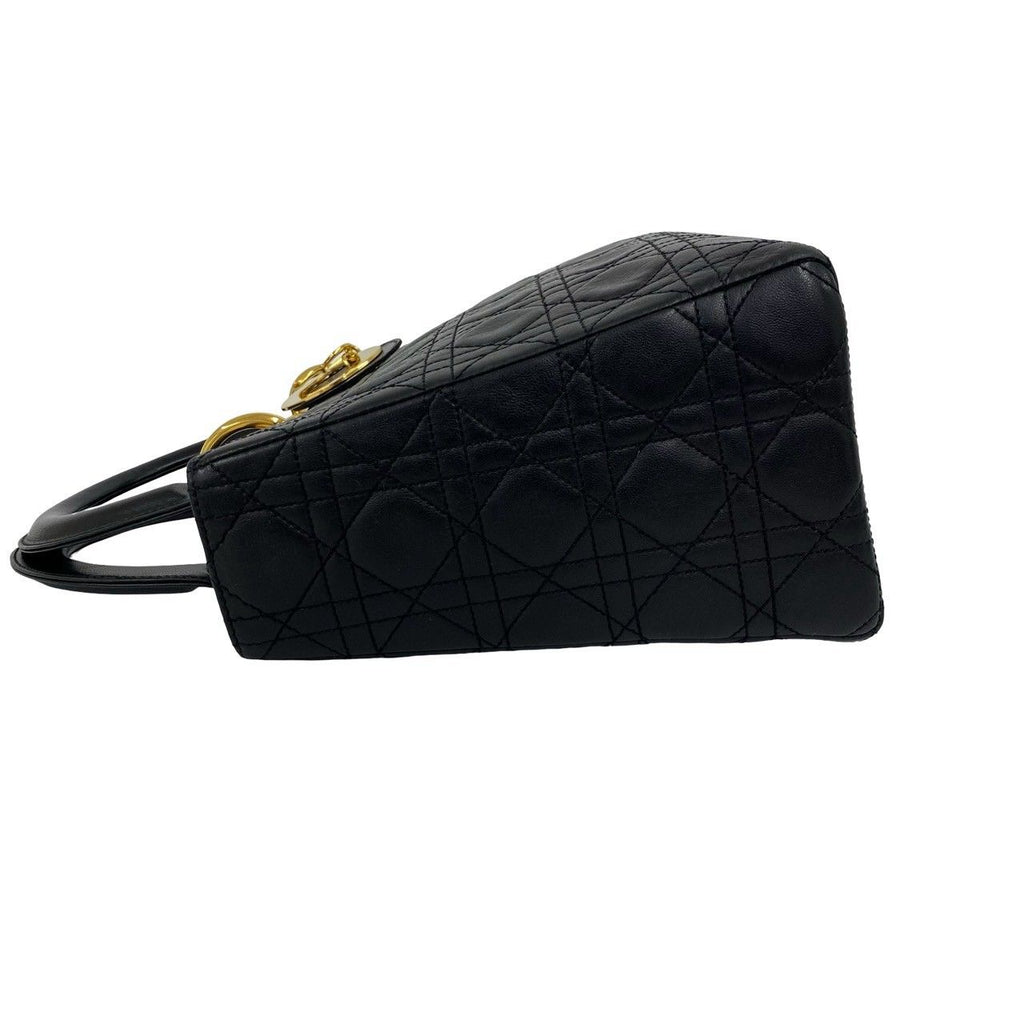 Dior Lady Cannage Stitch Leather 2-Way Shoulder Bag Black — view 5