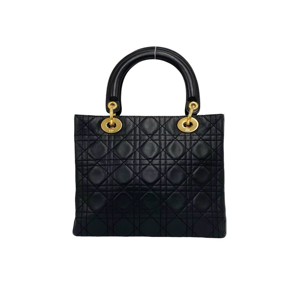 Dior Lady Cannage Stitch Leather 2-Way Shoulder Bag Black — view 3
