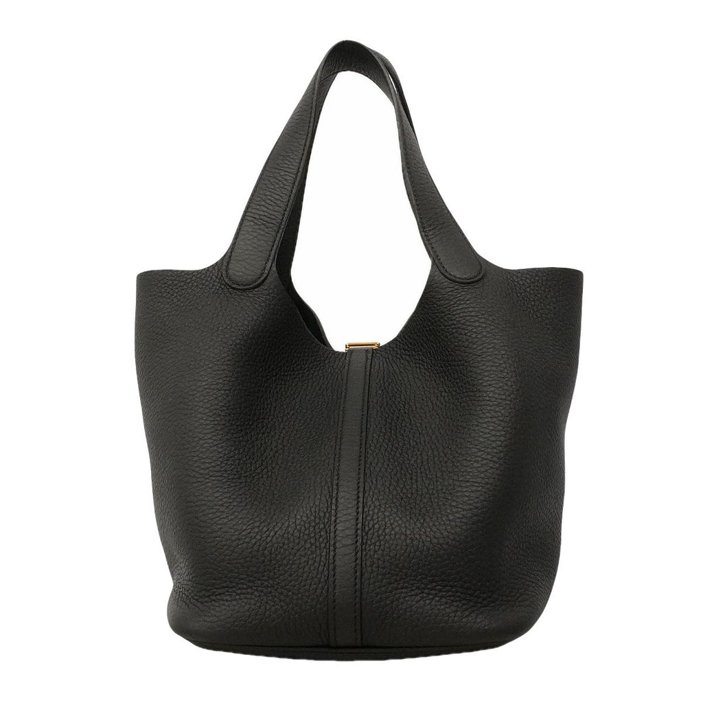 Hermes Handbag Picotin Lock MM Taurillon Clemence Black Gold — view 6