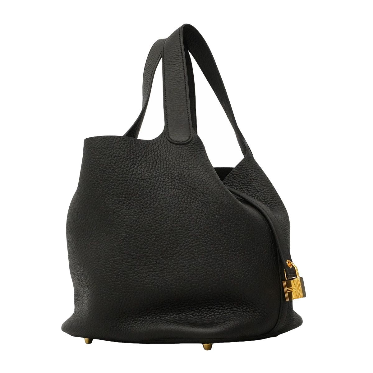 Hermes Handbag Picotin Lock MM Taurillon Clemence Black Gold — view 2