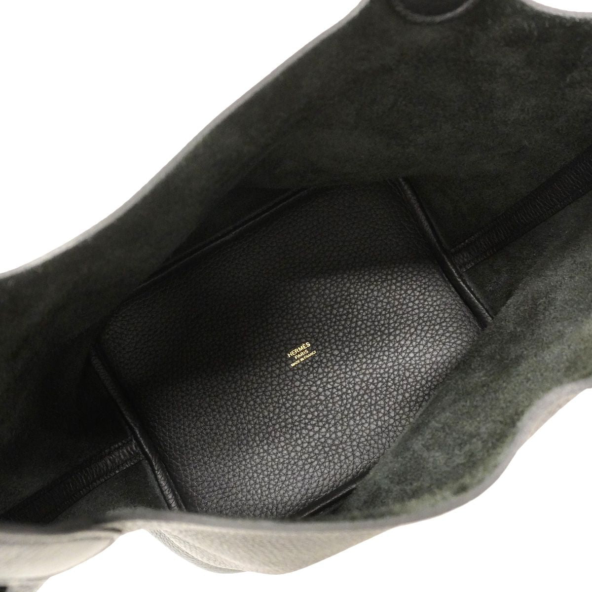 Hermes Handbag Picotin Lock MM Taurillon Clemence Black Gold — view 4