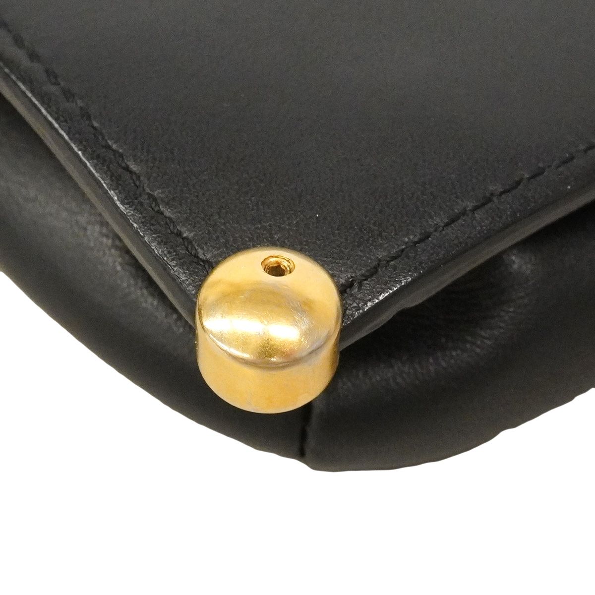 Chanel Shoulder Bag Quilted Leather Black Gold — view 7