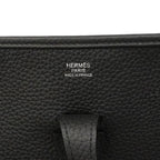 Hermes Shoulder Bag Evelyne Taurillon Clemence Black Silver — view 5