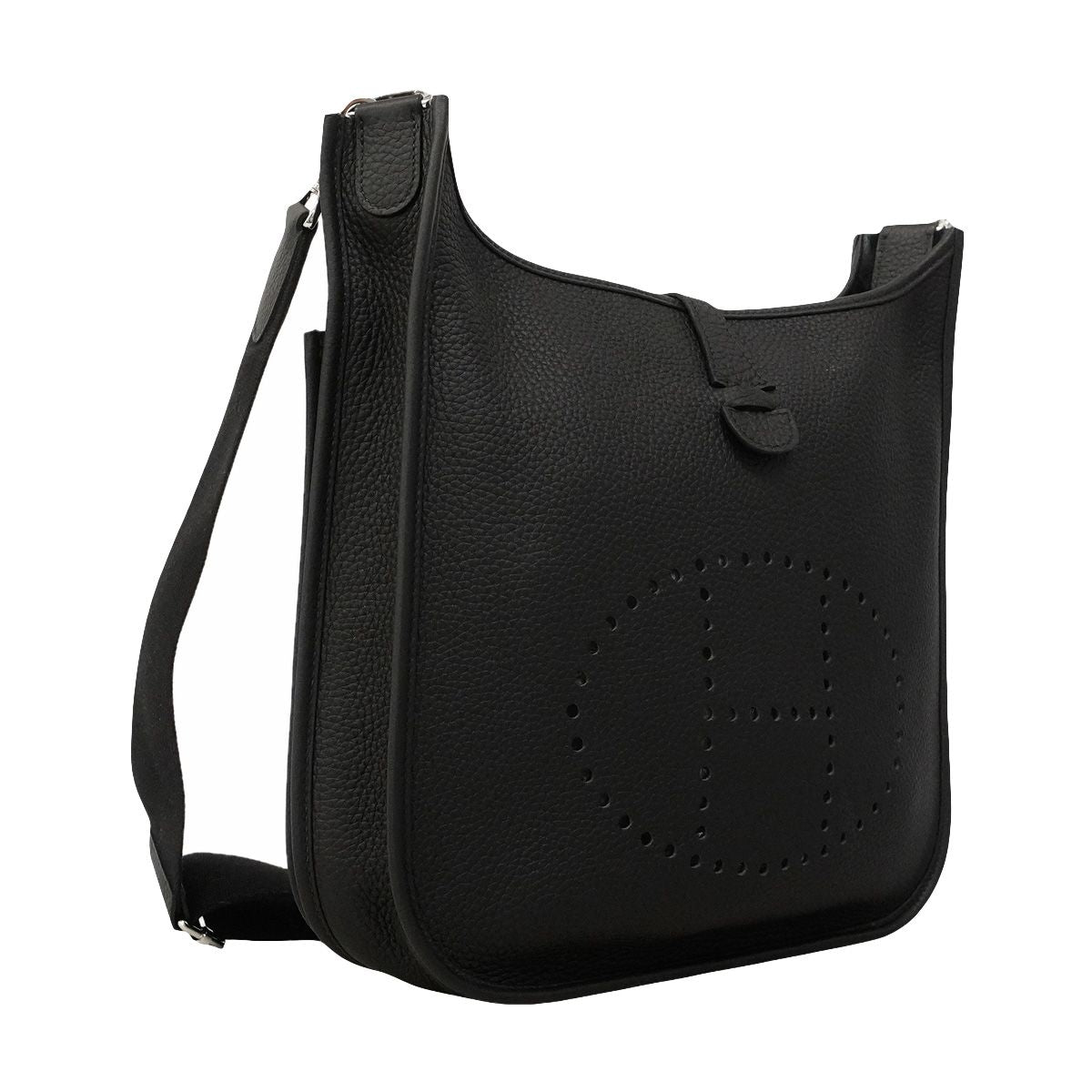 Hermes Shoulder Bag Evelyne Taurillon Clemence Black Silver — view 2