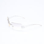 Chanel Rimless Sunglasses Side CC Logo Clear Silver Frame Metal 16 Eyewear — view 3