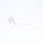 Chanel Rimless Sunglasses Side CC Logo Clear Silver Frame Metal 16 Eyewear — view 6