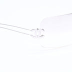 Chanel Rimless Sunglasses Side CC Logo Clear Silver Frame Metal 16 Eyewear — view 8
