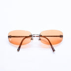 Chanel Rimless Sunglasses Side CC Logo Metal Orange 19 Eyewear — view 2