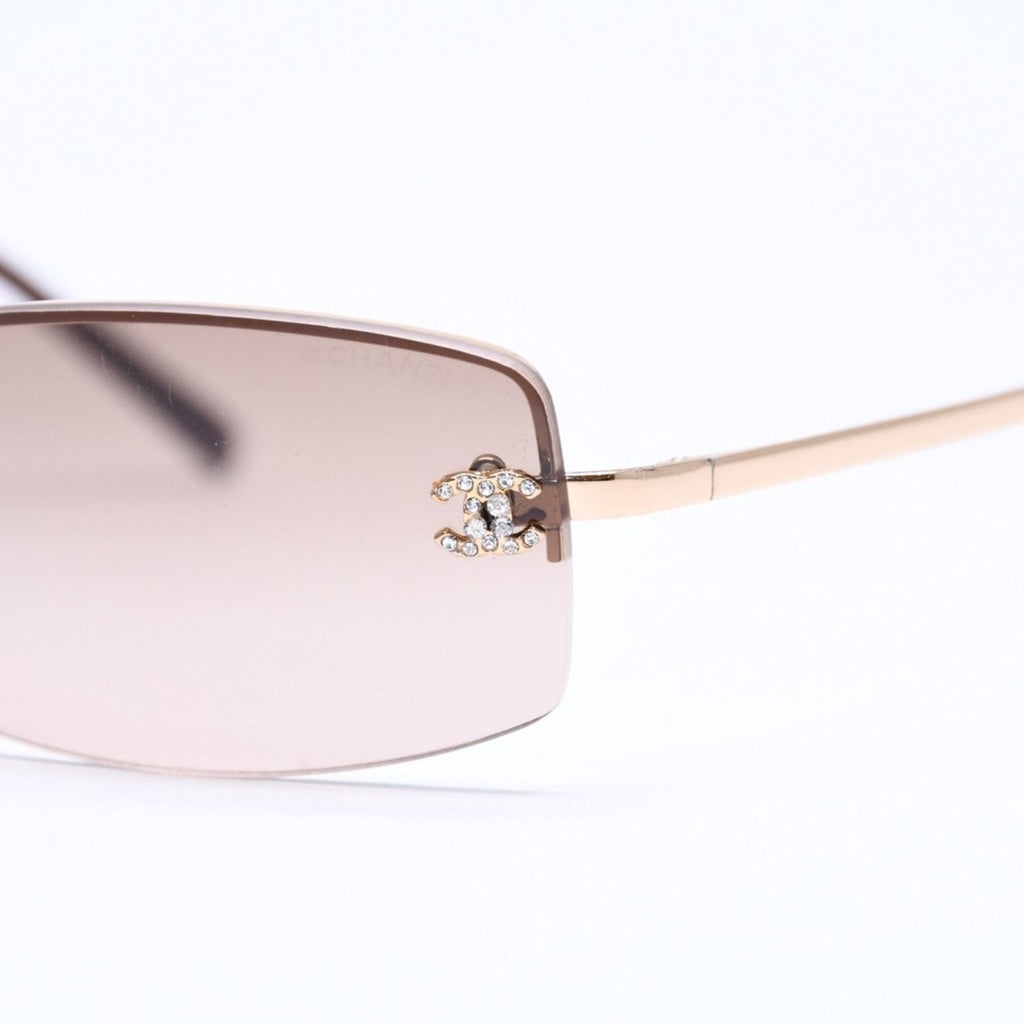 Chanel Sunglasses Eyewear CC Logo Rhinestone Brown — view 7