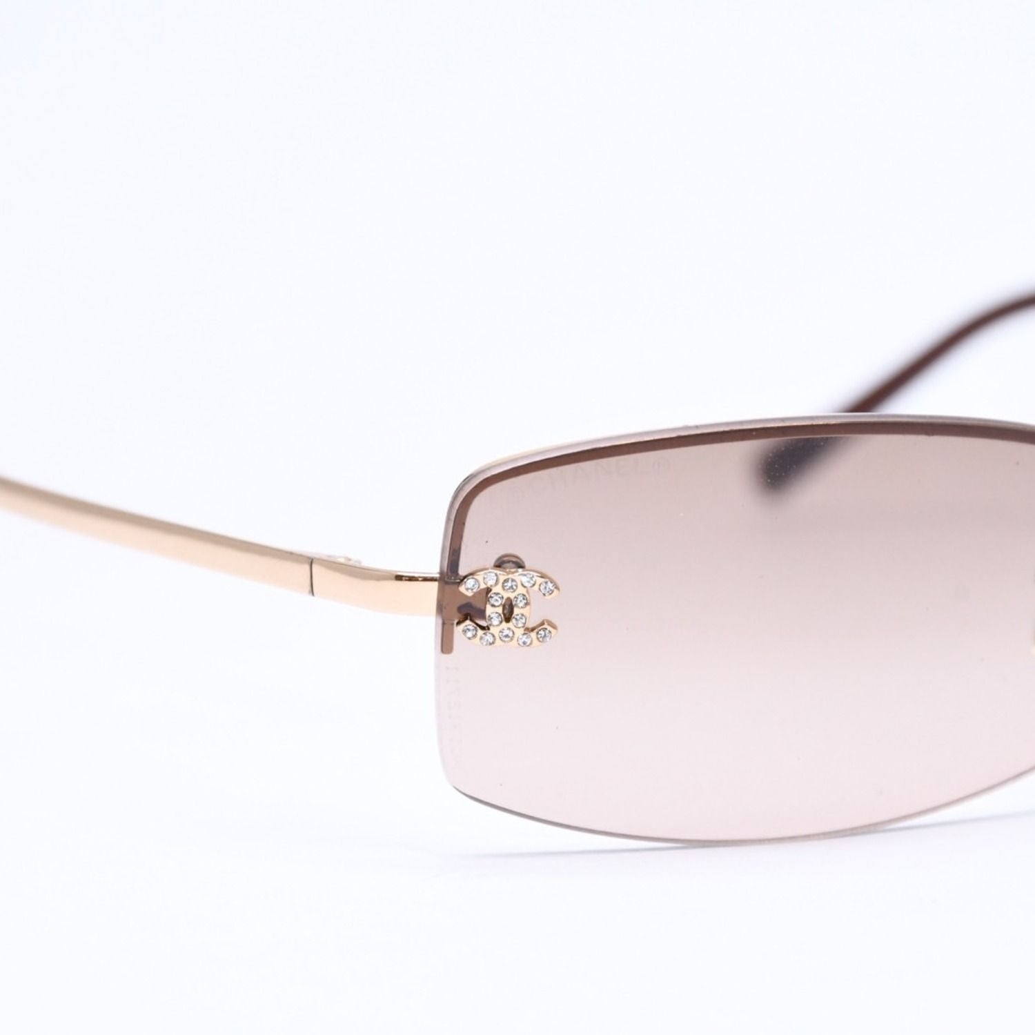 Chanel Sunglasses Eyewear CC Logo Rhinestone Brown — view 8