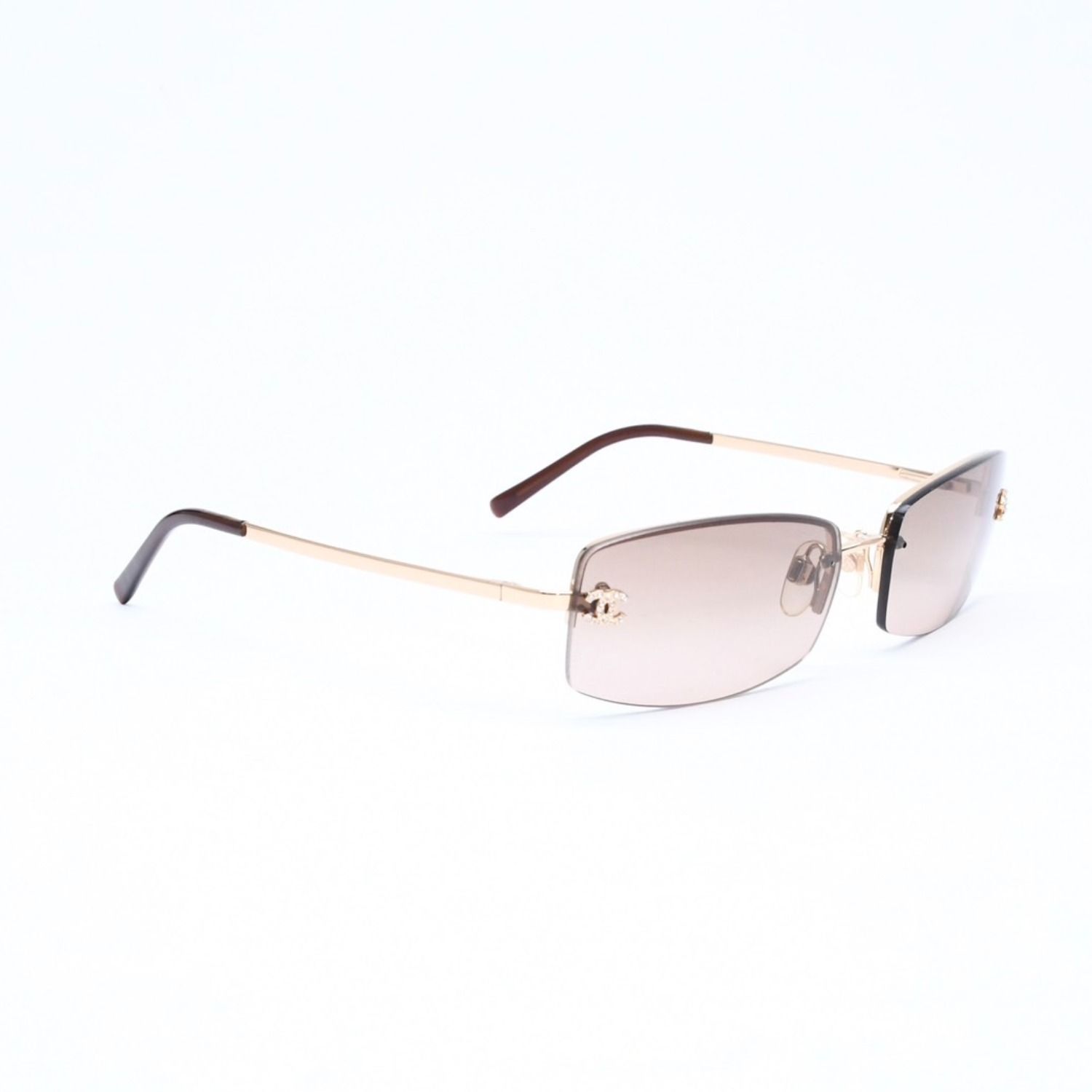 Chanel Sunglasses Eyewear CC Logo Rhinestone Brown — view 4