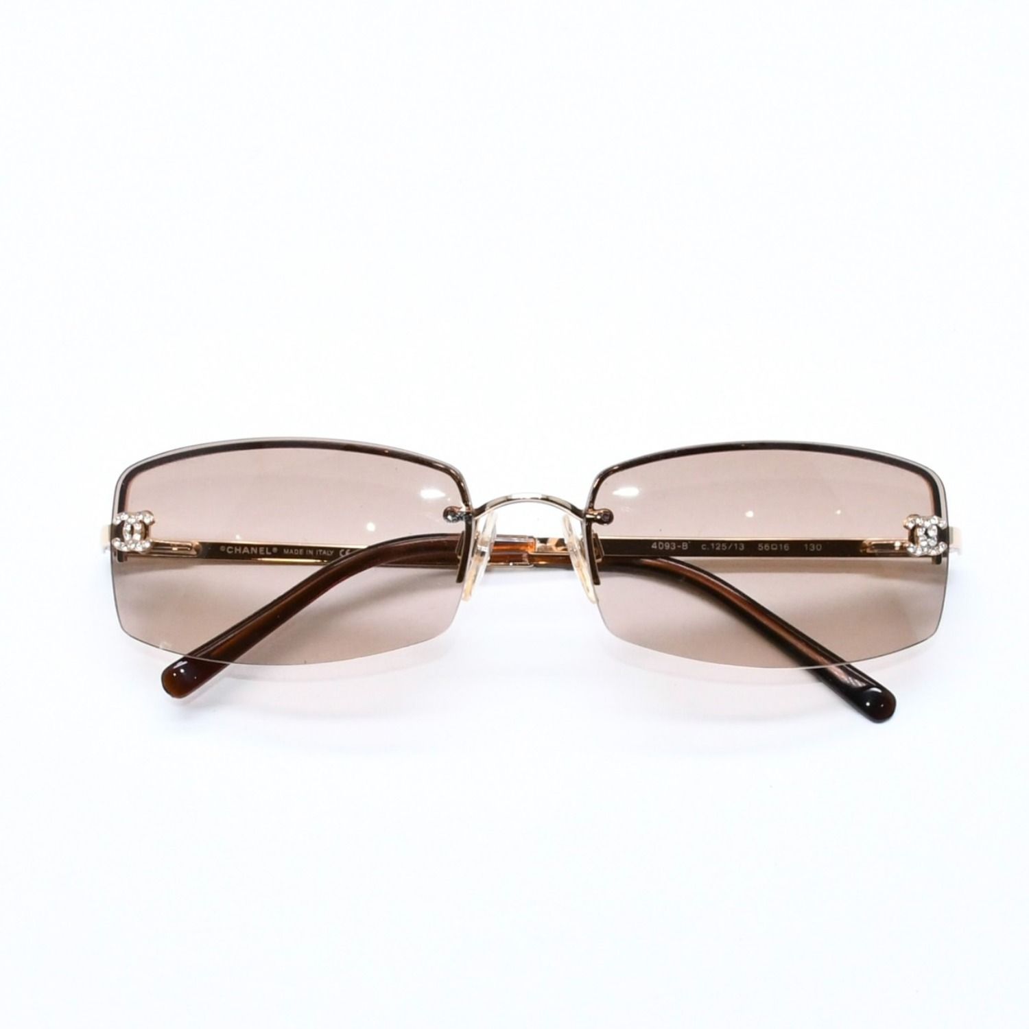 Chanel Sunglasses Eyewear CC Logo Rhinestone Brown — view 2