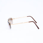 Chanel Half Rim Sunglasses Eyewear CC Logo Brown Gold — view 6